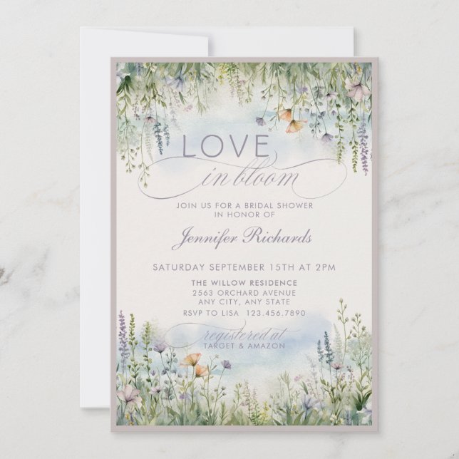 Love in Bloom Bridal Shower Invitation (Front)