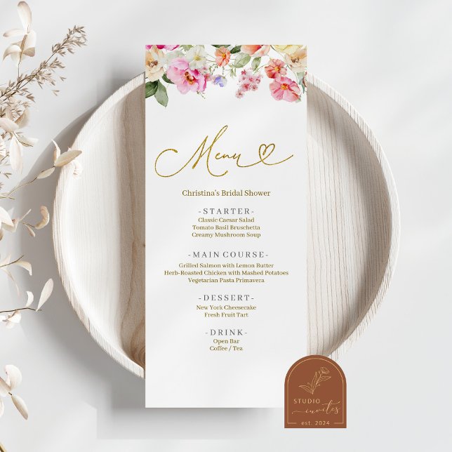 Love In Bloom Bridal Shower Menu (Creator Uploaded)