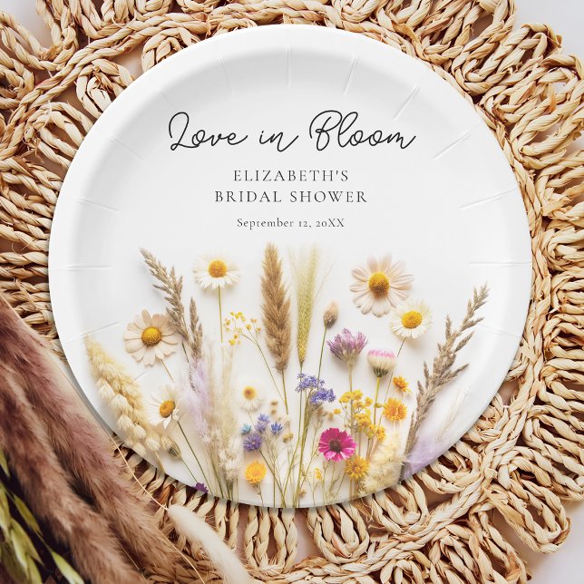 Love in Bloom Bridal Shower Paper Plate (Creator Uploaded)