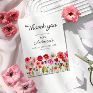 Love in Bloom Bridal Shower Thank You Card