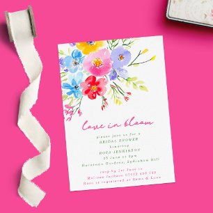 Love in Bloom Bright & Bold Florals Bridal Shower Invitation