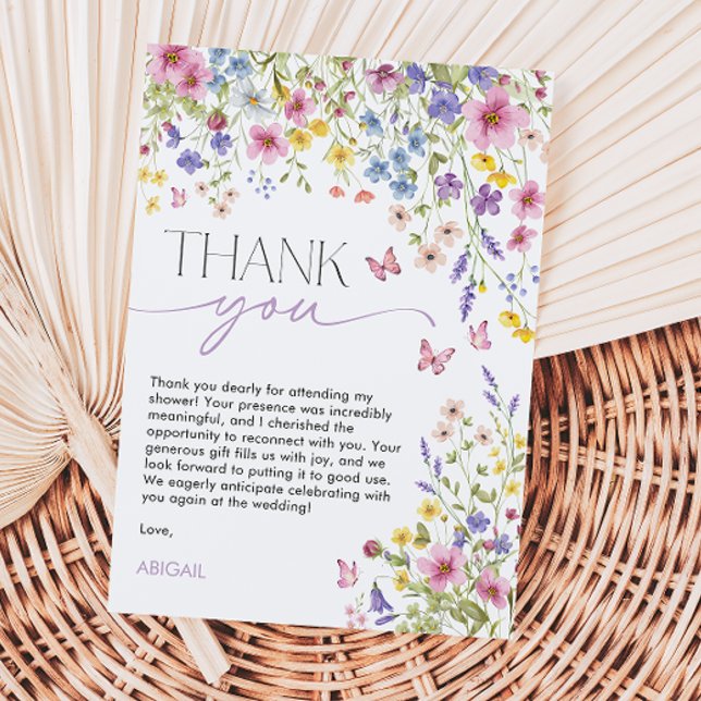 Love in Bloom Butterfly Bridal Shower Thank You Card (Love in Bloom Butterfly Bridal Shower Thank You Card)