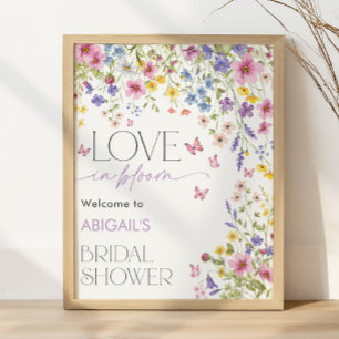 Love in Bloom Butterfly Bridal Shower Welcome Poster