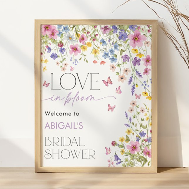 Love in Bloom Butterfly Bridal Shower Welcome Poster (Love in Bloom Butterfly Bridal Shower Welcome Poster)