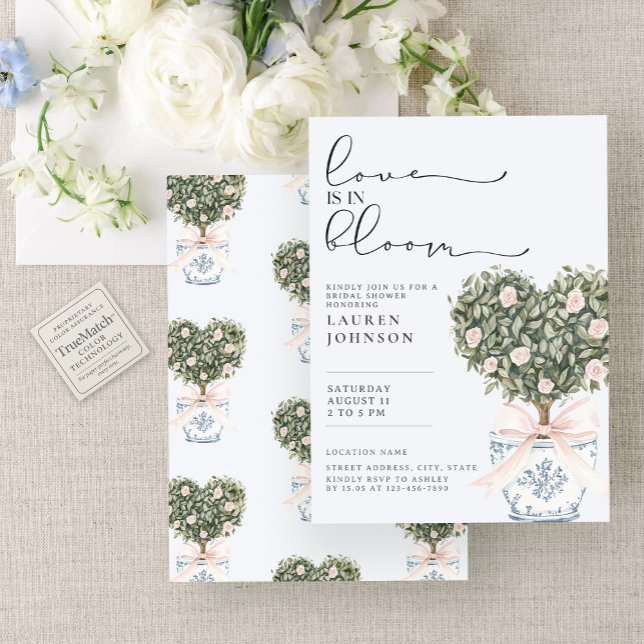 Love in Bloom Chinoiserie Blush Pink Bridal Shower Invitation (Creator Uploaded)