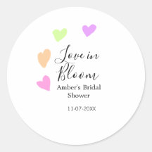 Love in Bloom colourful heart bridal shower name d