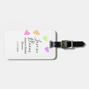 Love in Bloom colourful heart bridal shower name d Luggage Tag