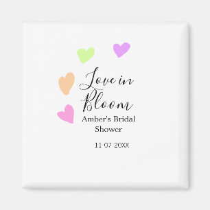 Love in Bloom colourful heart bridal shower name d Magnet