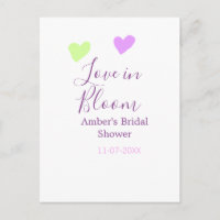 Love in Bloom colourful heart bridal shower name d