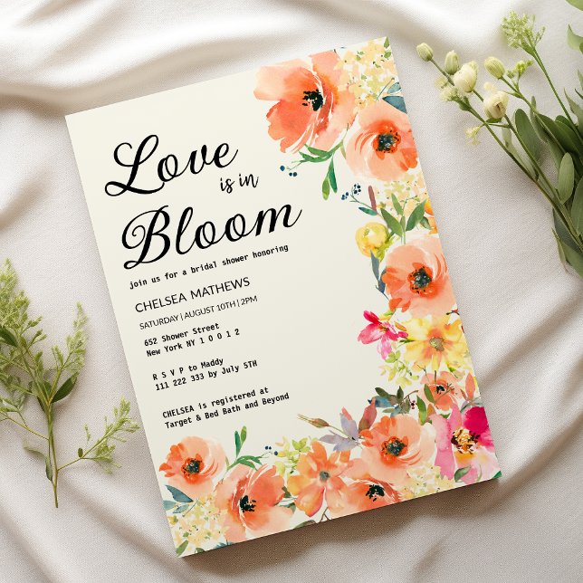 Love In Bloom colourful summer floral Bridal Showe Invitation (Love In Bloom colorful summer floral Bridal Shower )