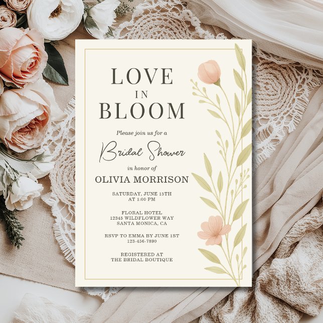 Love in Bloom Elegant Floral Spring  Invitation (Creator Uploaded)