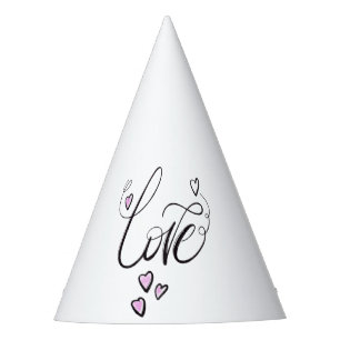 Love in Bloom Elegant Minimalist Script Party Hat