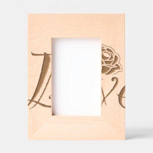 Love in Bloom: Elegant Typography with a Rose Etched Frames