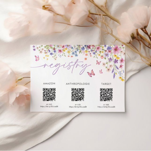 Love in Bloom Floral Bridal Shower Registry Card (Love in Bloom Floral Bridal Shower Registry Card)