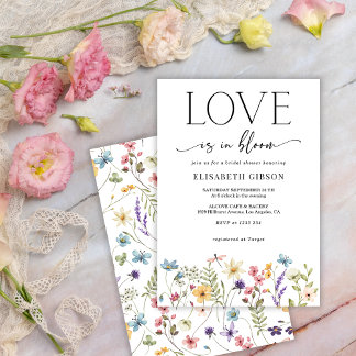 Love in Bloom floral Butterfly Bridal Shower Invitation