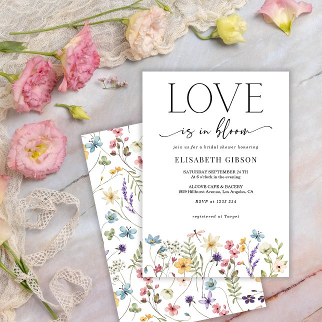 Love in Bloom floral Butterfly Bridal Shower Invitation (Creator Uploaded)
