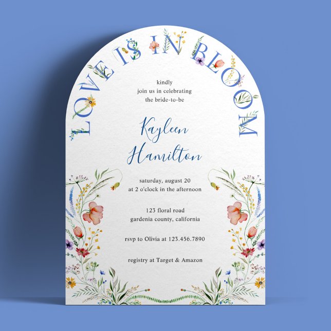 Love In Bloom Floral Colourful Garden Bridal Showe Invitation (Creator Uploaded)