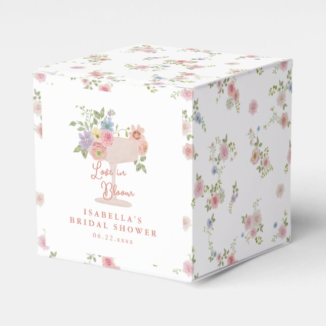 Love in Bloom Floral Garden Bridal Shower Favour Box (Front Side)