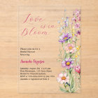 Love in bloom floral pink clear Bridal Shower