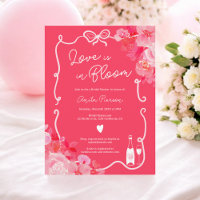 love in bloom floral scribbles pink bridal shower
