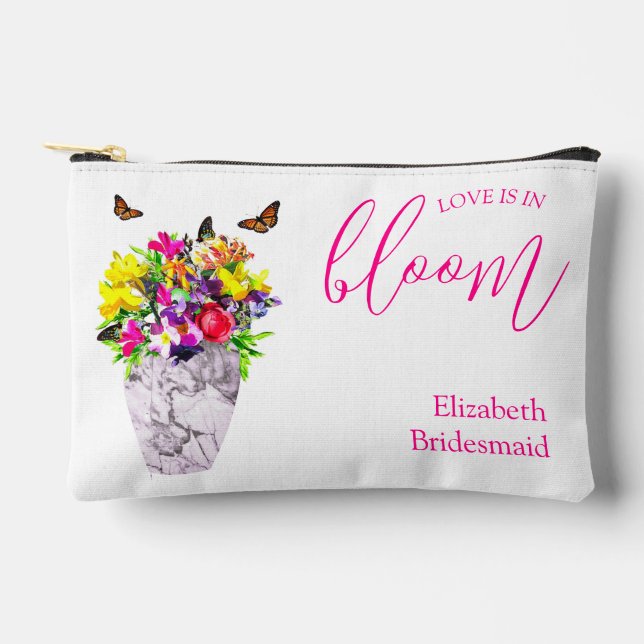 Love In Bloom Floral Wedding Accessory Pouch (Front)