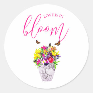 Love In Bloom Floral Wedding Classic Round Sticker