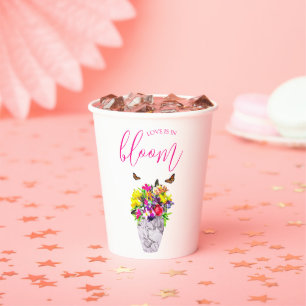 Love In Bloom Floral Wedding Paper Cups