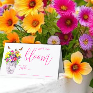 Love In Bloom Floral Wedding Place Card