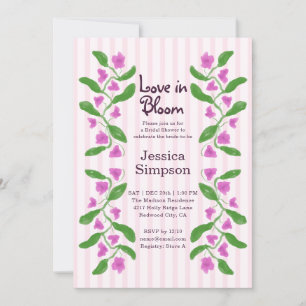 Love in Bloom Garden Pink Floral Bridal Shower Invitation