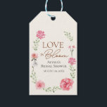 Love In Bloom Garden Themed Bridal Shower Custom Gift Tags<br><div class="desc">Elevate her bridal shower with our "Love In Bloom Flower Themed Bridal Shower Custom Gift tags." These elegant Gift tags feature a delightful floral design with my original watercolor paintings, perfect for adding a touch of charm and sophistication to your favours, gifts or giveaways. Cream with pinks, greens and brown...</div>