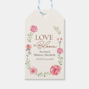 Love In Bloom Garden Themed Bridal Shower Custom Gift Tags