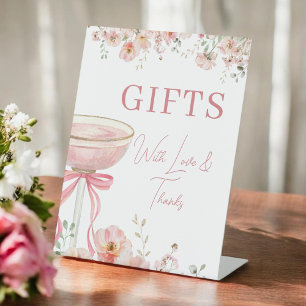 Love in Bloom Gifts Table Bridal Shower Pedestal Sign