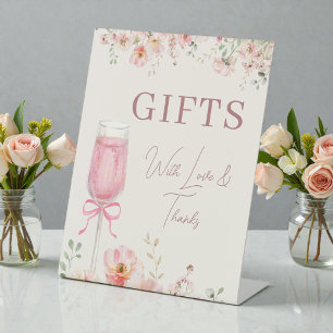 Love in Bloom Gifts Table Bridal Shower Pedestal Sign