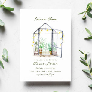 Love in Bloom Greenhouse Garden Bridal Shower Invitation