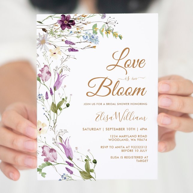 Love in Bloom Little Wildflower Bridal Shower Invitation (Creator Uploaded)