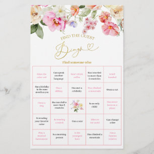 Love in Bloom Market Bingo Games Card