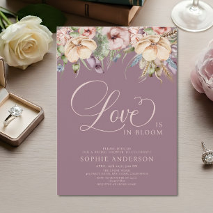 Love In Bloom Mauve Floral Bridal Shower Invitation