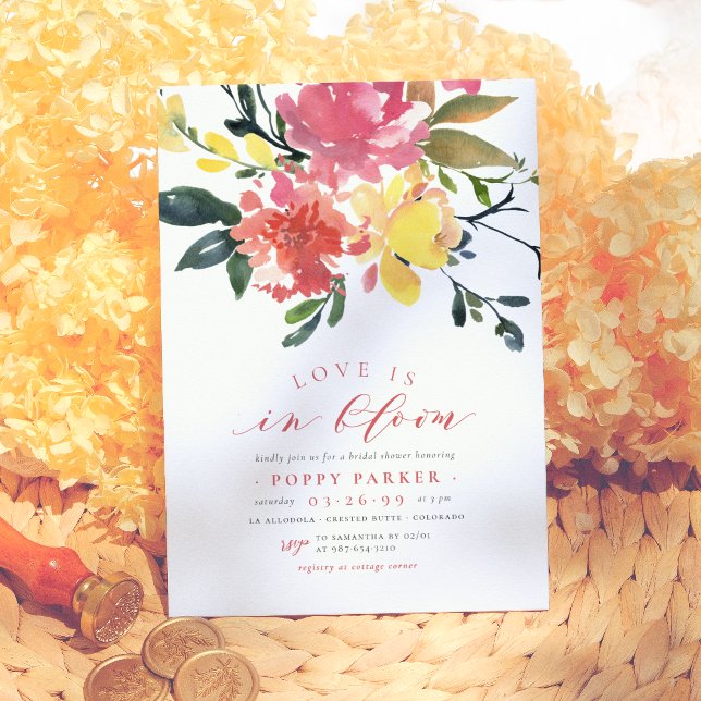 Love In Bloom Modern Spring Floral Bridal Shower Invitation (Creator Uploaded)