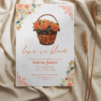 Love in bloom orange floral bucket bridal shower