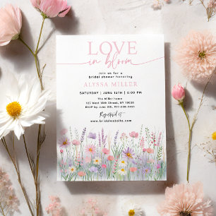 Love in Bloom Pastel Wildflowers Bridal Shower Invitation