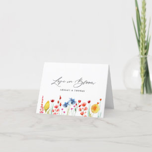 Love in Bloom Personalised Wildflower Border Thank You Card