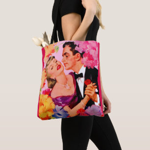 love in bloom print tote bag