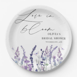 Love in Bloom  Purple Wildflower Bridal Shower  Paper Plate