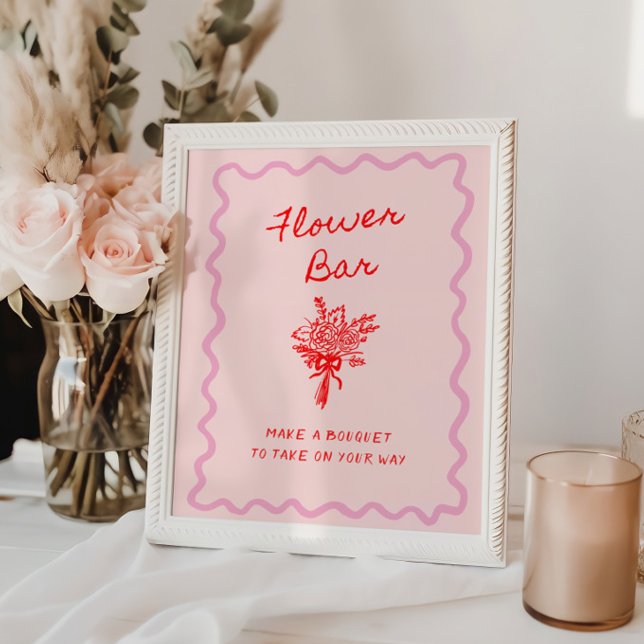 Love in Bloom Red Pink Flower Bar Poster (Creator Uploaded)