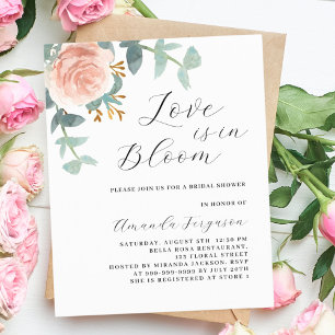 Love in bloom rose gold Bridal Shower invitation