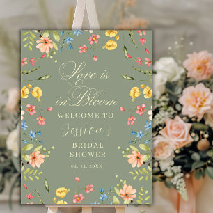 Love in Bloom Sage Bridal Shower Welcome Sign