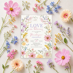 Love in Bloom Soft Pastel Wildflower Bridal Shower Invitation