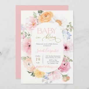 Love in Bloom Spring Floral Baby Shower Girl Invitation