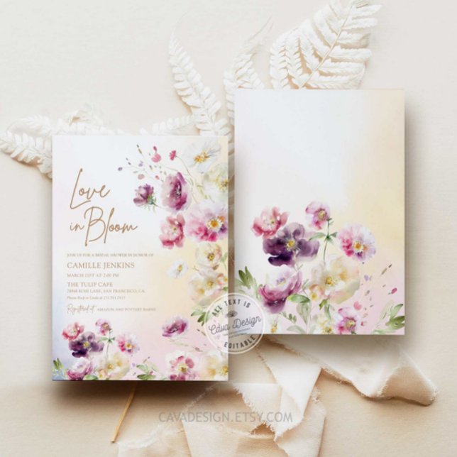 Love in Bloom Spring Floral Bridal Shower Invitation (Creator Uploaded)
