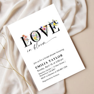 Love In Bloom Spring Floral Bridal Shower  Invitation